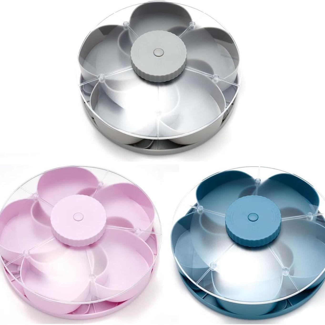 Rotating Divided Snack Tray Fruit Tray