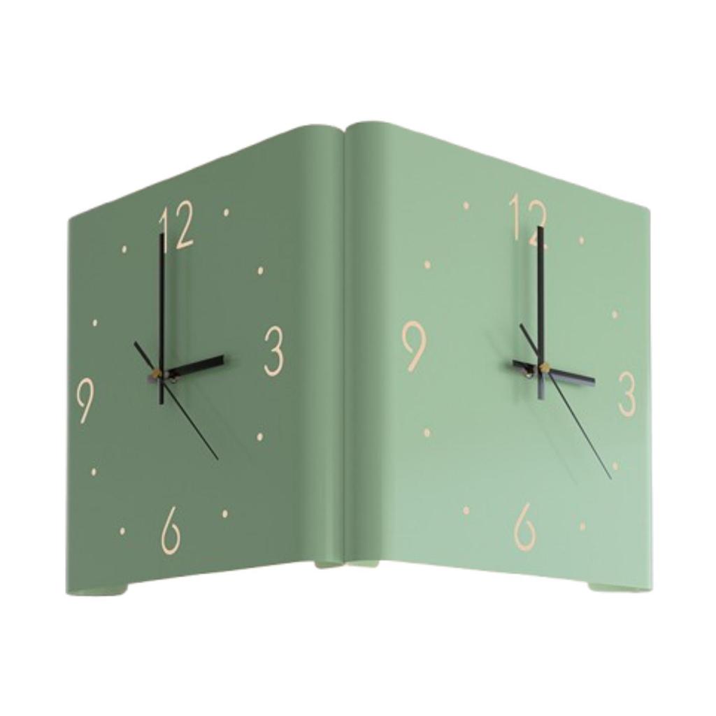 Moderne leise zweiseitige Wanduhr, einzigartig, kreativ, Metallzifferblatt-Skala für Büro, Wohnzimmer, Flur