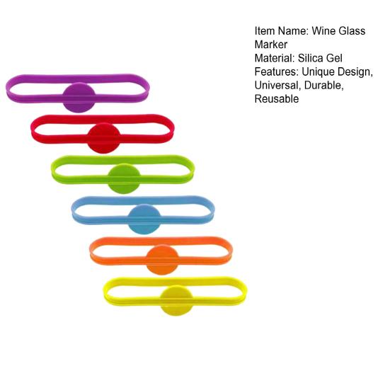 6 bucăți Markere pentru sticlă de vin, universale, durabile, reutilizabile, pentru sticle, pentru etichete