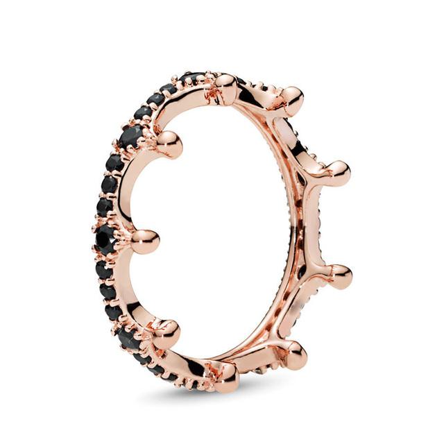 Anel Empilhável Cor Ouro Estilo Europeu Coroa Flor Anel de Dedo Para Mulheres Esposa Joia de Casamento Noivado Oferta Especial