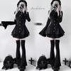 Jundakara Long Sleeve Dress with Cute and Perfect for a Sickly French or Idol Perfect for and Size M Women's Shorts, Lace, Cross, Ribbon, Ruffles,