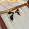 Simple Zircon Butterfly Earrings Light Luxury High-end Stud Earrings Temperament Fashionable Sweet Pearl Earrings Women