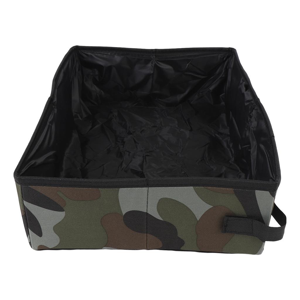 Foldable Cat Litter Box 40x30x11cm Camouflage Oxford Cloth Water Proof Hard Wearing Travel Cat