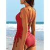 CHARMLEAKS Costumi da bagno interi a coste per donna, costumi da bagno con laccetti laterali e scollo alto, monokini imbottiti