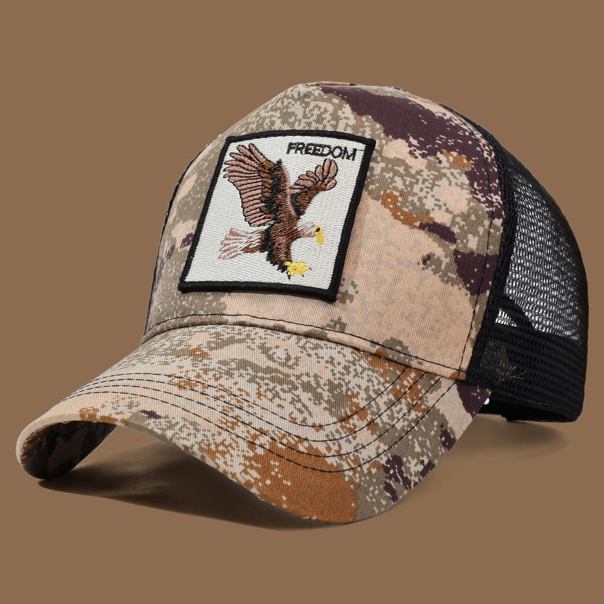 Unisex Trucker Cap mit Adler-Stickerei & Applikation - Geeignet für den täglichen Freizeitgebrauch, Sport und Sonnenschutz black