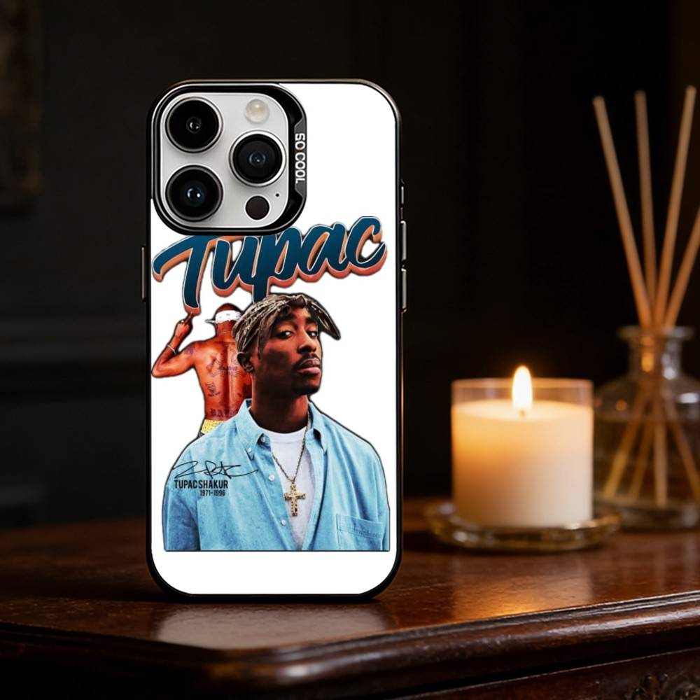 

Rapper 2pac Tupac Yinuoda Phone Case For iPhone 17 16 15 14 13 12 11 Pro Max Plus Silver Matte Black Cover iPhone17promax