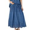 Spring Sweet Mori Girl Embroidered Lace A-Line Skirt