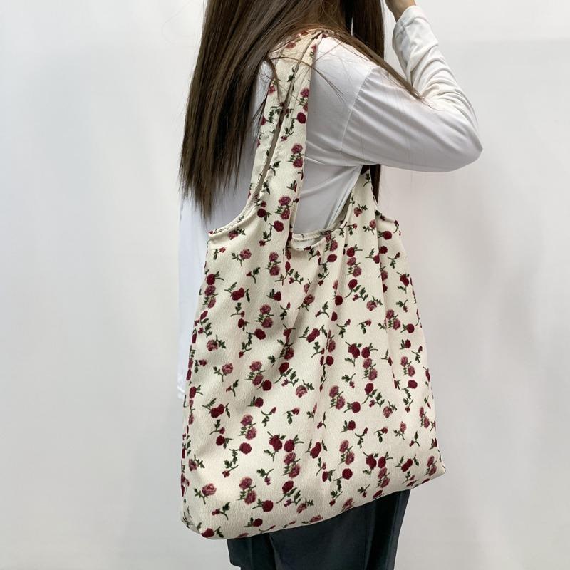 Floral Print Thin Shoulder Bag with Large Capacity