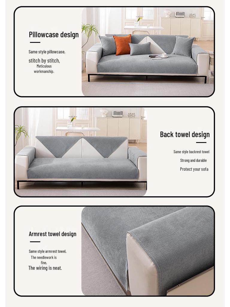 Wasserdichter Kratzfester Sofakissenbezug - Universell Rutschfest Einfarbig für Alle Jahreszeiten, Haustierfreundlich