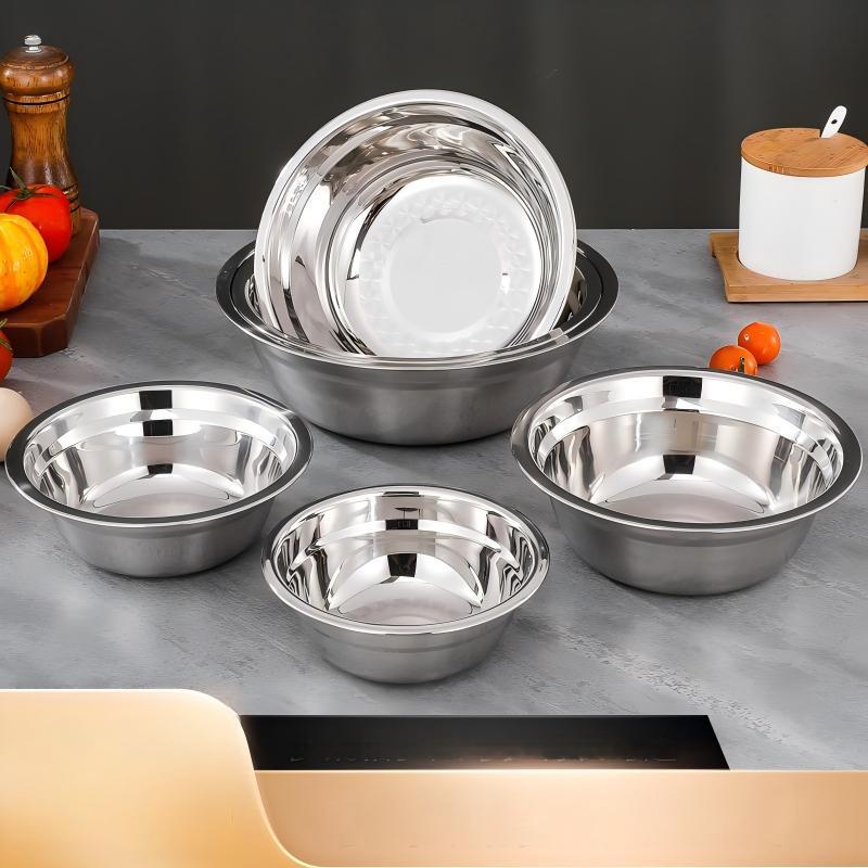 ZISIZ Thickened 304 Stainless Steel Multi-Purpose Bowl Set