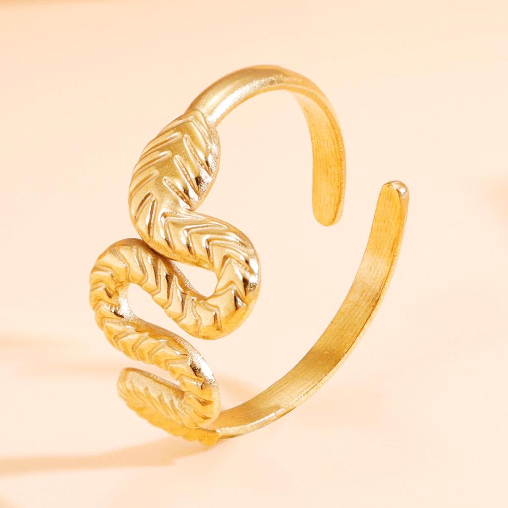 European-American Retro Punk Snake Stainless Steel Adjustable Index Ring