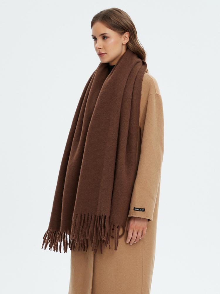 Women Simple Solid Knitted Scarf Headscarf Elegant Lady Casual Tassel Warm Scarve Mujer Foulard Big Wrap Shawl Winter New
