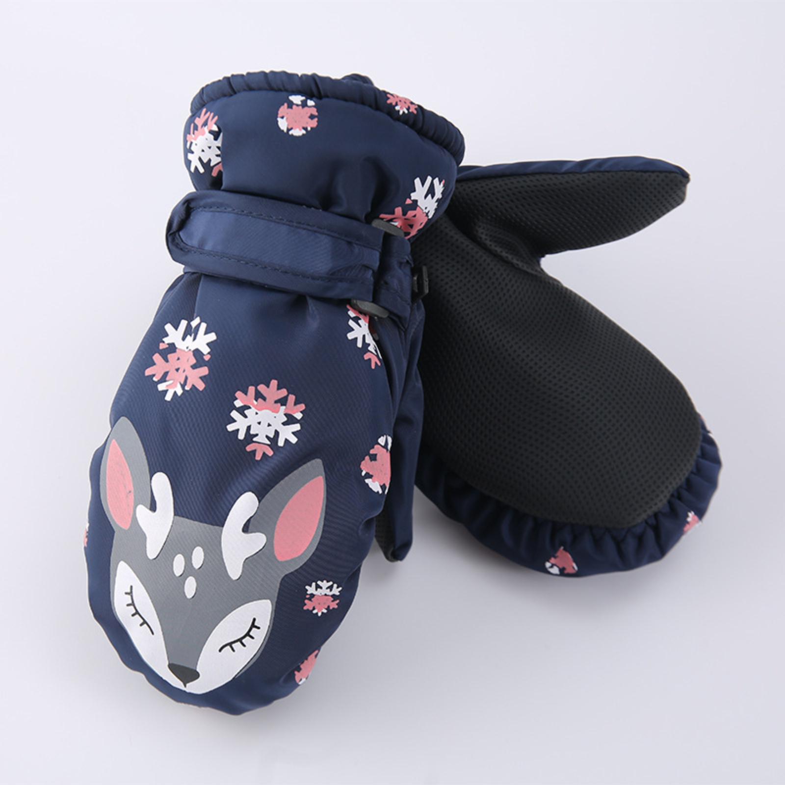 

Детские теплые перчатки, Зимние флисовые перчатки, защищающие от холода M тёмно-синий