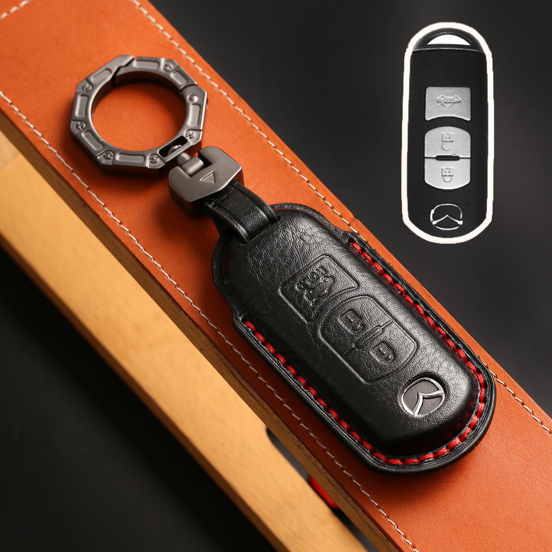 

Подходит для комплекта ключей Mazda Onxella CX4 Artez CX5 Horse 3 Creative 6 Чехол для ключа с застежкой Кожаный чёрный