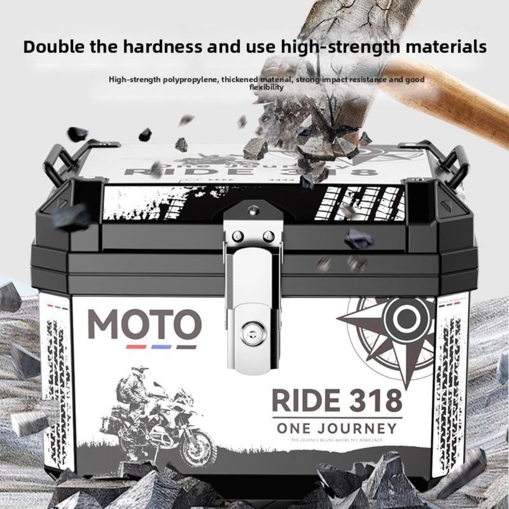 45L Capacity Motorcycle Trunk Thickened Electric Vehicle Durable Storage Storage Box Universal Fit