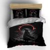 Samurai Warrior Under Eclipse Bedding Duvet Cover Set  (1*Duvet Cover 2*Pillowcases, Without Duvet Insert)