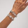 Stylish Geometric Metal Pleated Square Bracelet Bracelet Design Feeling Knock Pattern Disc Jewelry