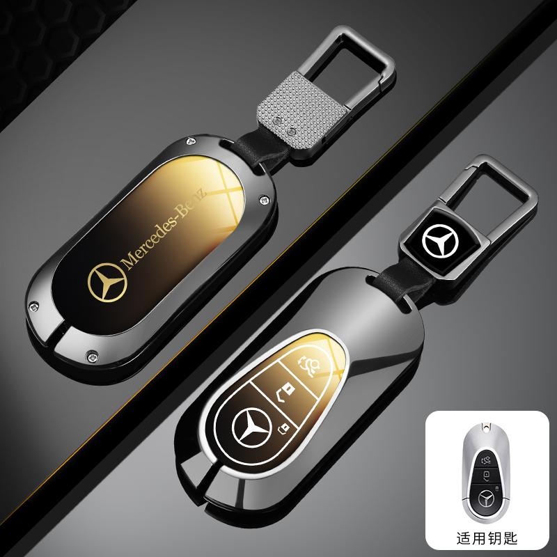 Hot Car Sticker Alloy Car Key Case Cover Shell Fob For Mercedes Benz C E S Class GLC W206 W223 W214 E300 C260 C300 S450 S500 S40