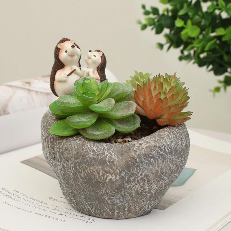 Animal Resin Planter for Succulents Plants Garden Pots, Decorative Flower Pot for Micro Landscape, Tabletop Ornament Decoration