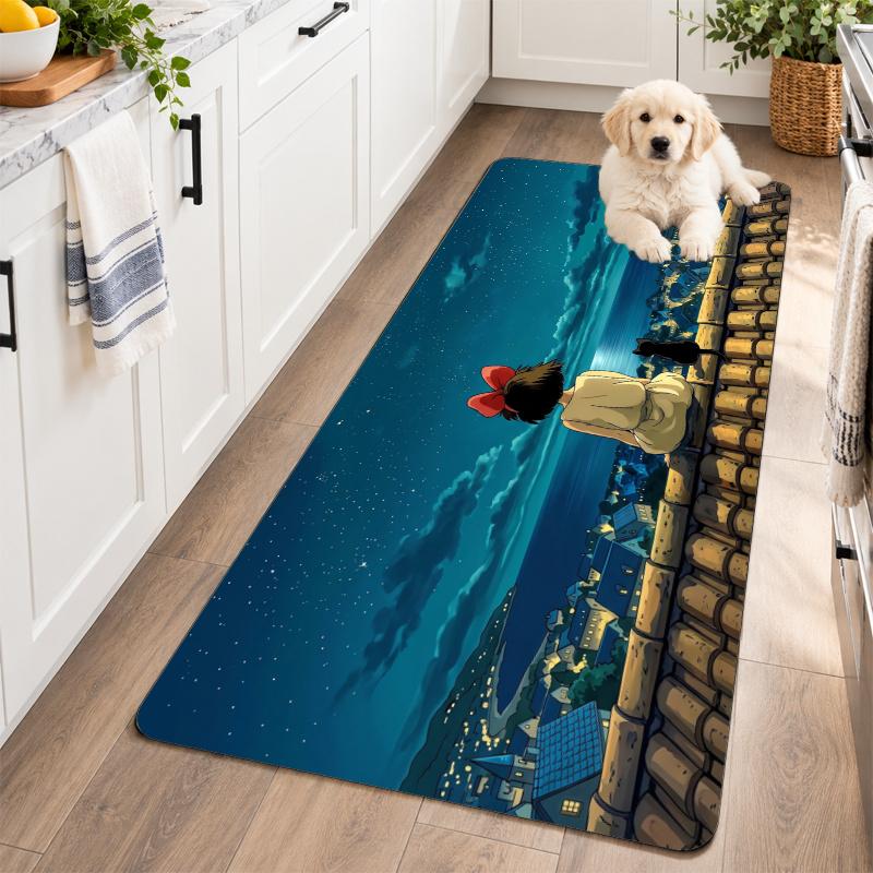 Flannel Kitchen Mat Kiki's Delivery Service Jiji Soft Area Rug Non Slip Floor Carpet Home Decoration