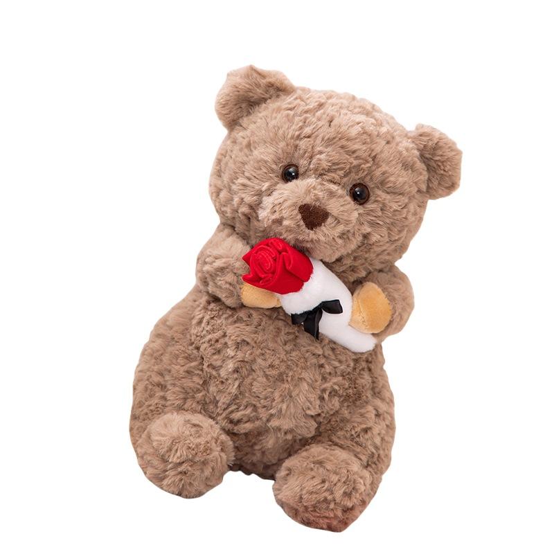 New Valentine's Day Rose Lazy Bear Doll Cute Teddy Bear Plush Toy Doll Girls Gift