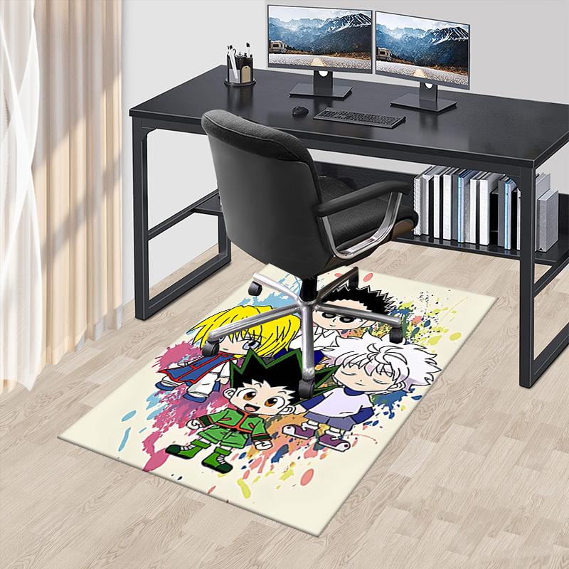 

1pc Hunter x Hunter Chair Mat - Office Desk Pad with Leorio, Gon, Killua, and Hisoka for Home Decor, Seasonal Gift, Anti-Slip Carpet, Office, Living R 60cm by 90cm