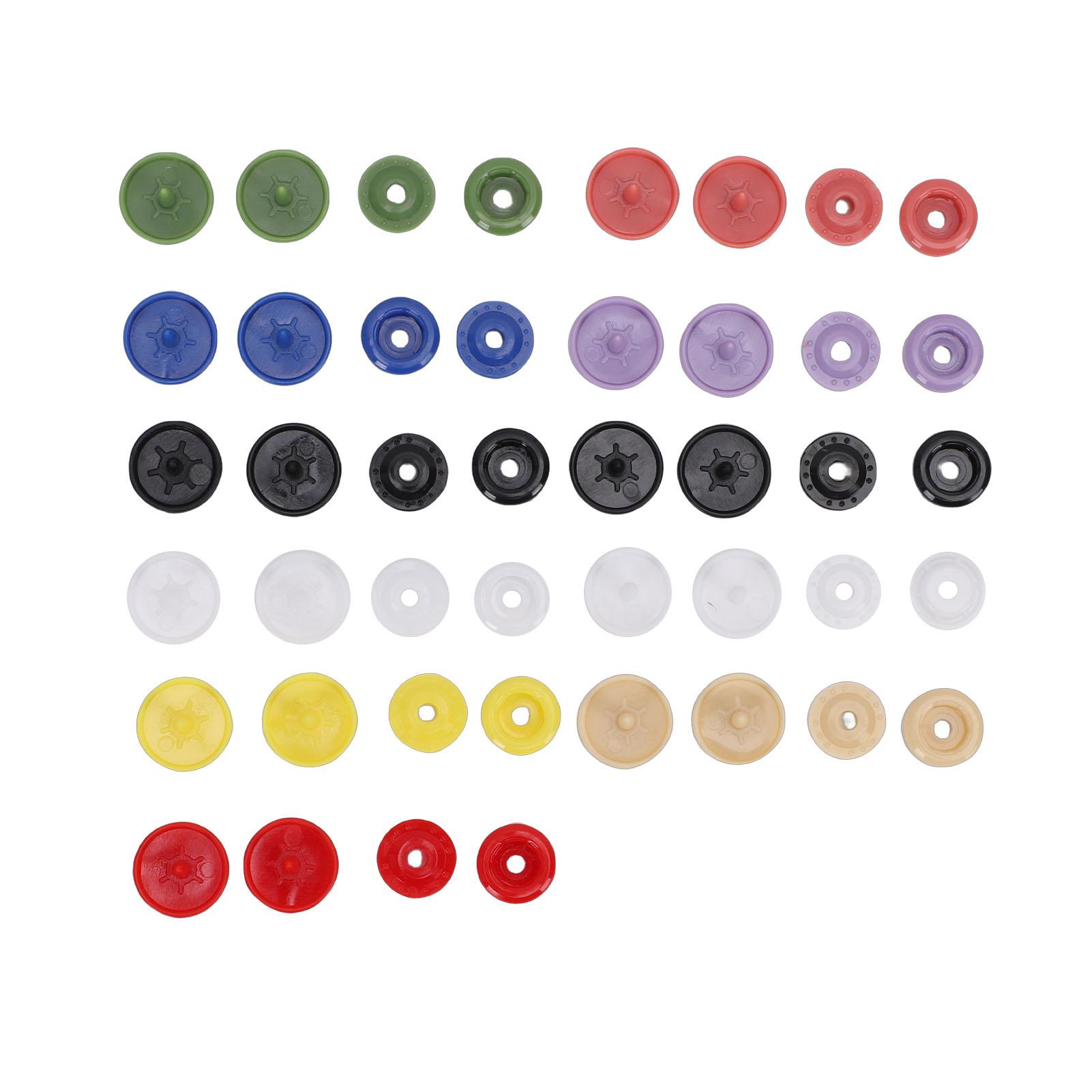 

220 Sets Colorful Snap Buttons No Sew Plastic Snap Fasteners for Clothing Embroidery Crafts