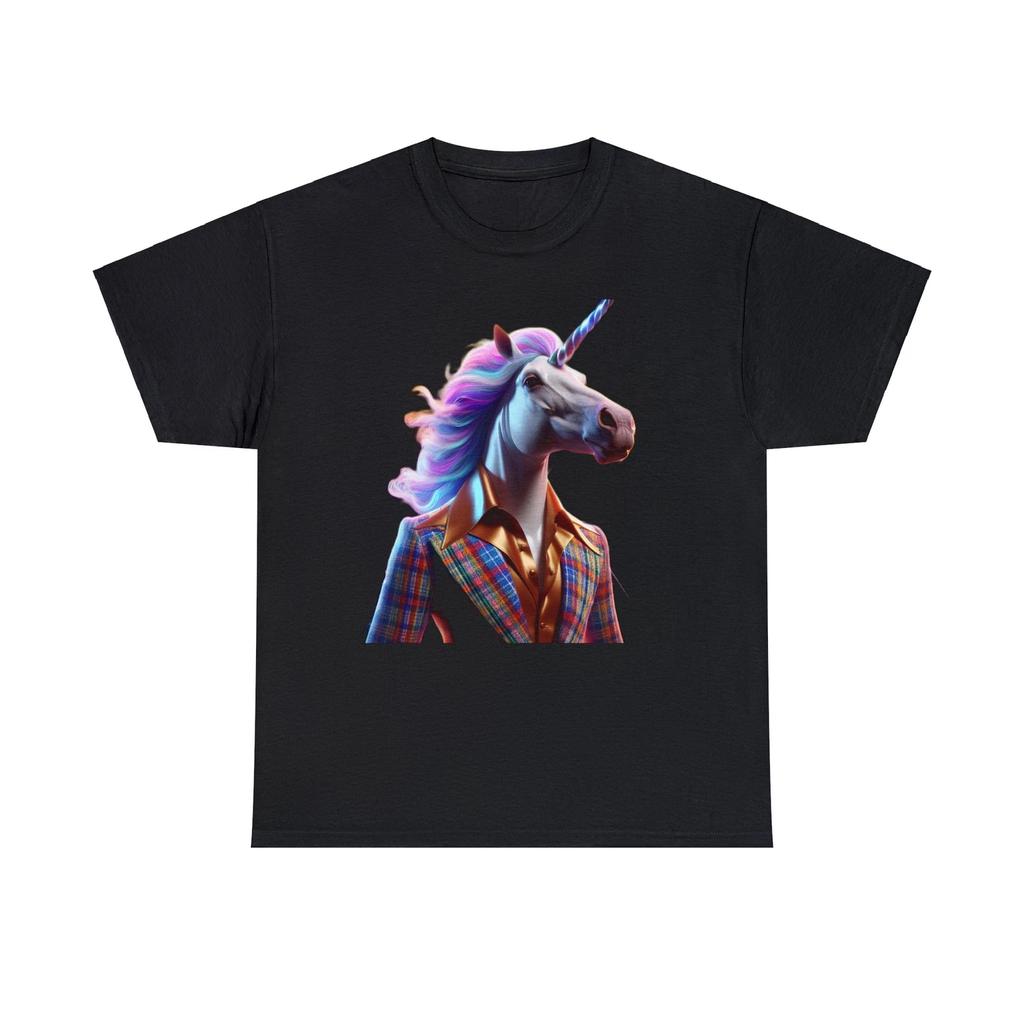 Grafisches T-Shirt für Erwachsene, Unisex: Mutiges Disco-Einhorn Ästhetik Lustiges Mythisches T-Shirt