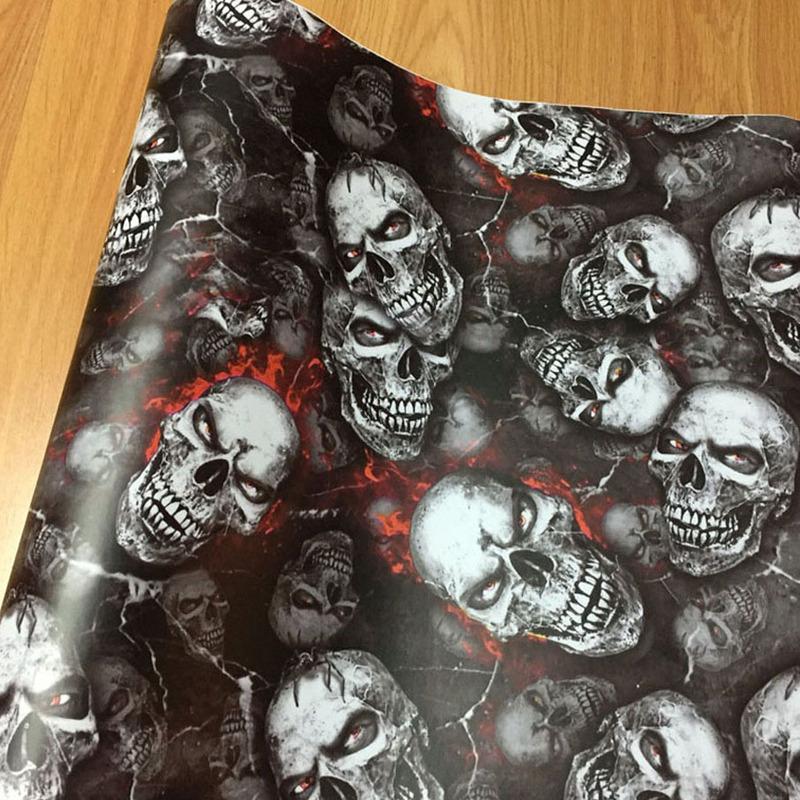 10/20/30/40/50/60X152CM HOT Skull Sticker Graffiti Stickerbomb Vinyl Wrap Car Motorcycle Scooter Wrapping Decal Film Air Bubble