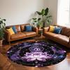 Lotus Flower Pattern Round Mat, Thickened Soft Anti-Slip Floor Rug for Home Office Game Room Decor