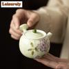 160ml Hand-painted Hydrangea Side Handle Teapot Ancient Tea Infuser Pot Tea Soaking Kettle With Ball Hole Tea Ceremony Gifts