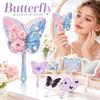 Schmetterlingsform Kosmetikspiegel HD Spiegel Taschenspiegel Tragbar Schminkspiegel Schminktisch
