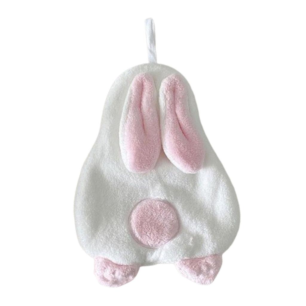Hanging Hand Towel 26x18cm Multipurpose Comfortable Washcloths Bunny Shape Dish Towels for Home Dorm Holiday Hotel Apartment