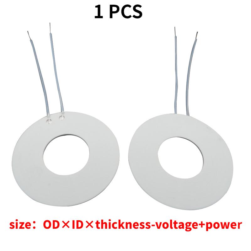 1PC Toroidal ceramic heating sheet OD48mm ring heating plate ID15/20/25mm high temperature ceramic plate heating element 48X20X1.3mm-3.7V 5W