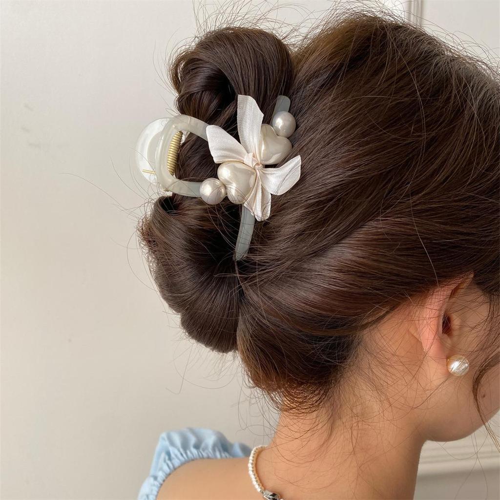 Pearl Bow Grip Women's Half Updo Hair Clip