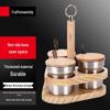 Beifu Stainless Steel Seasoning Jar & Triangular Wooden Rack Set