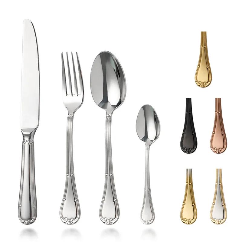 304 Phnom Penh Hotel Solid Forged Steak Knife Nordic Style Stainless Steel Commercial Wedding Suit Fork and Spoon Cutlery Set