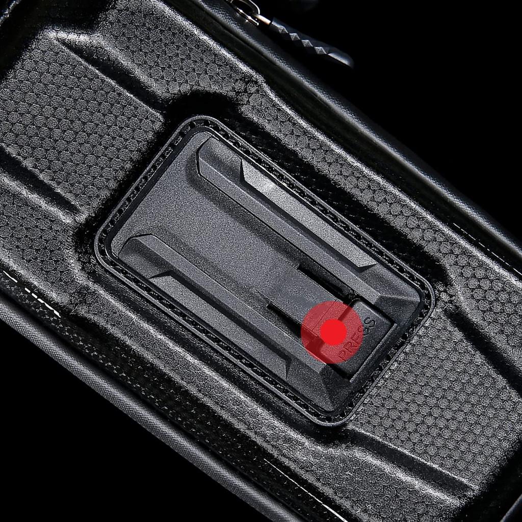 WILD MAN Quick Release Touchscreen Bike Frame Bag, Top Tube Bike Phone Front Frame Bag, Ideal for Mountain, Road, and MTB Cycling (E12X, Red)