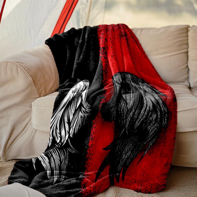 1pc Cozy Print Blanket, Demon Blanket Appropriate for Home Picnic and Travel Adventures