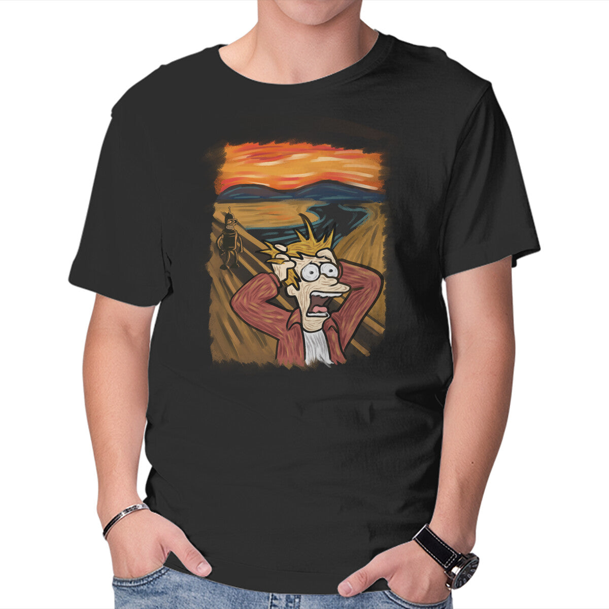 Unisex Crew Neck T-Shirt Wrong Time Graphic Short Sleeve Casual Tee XL
