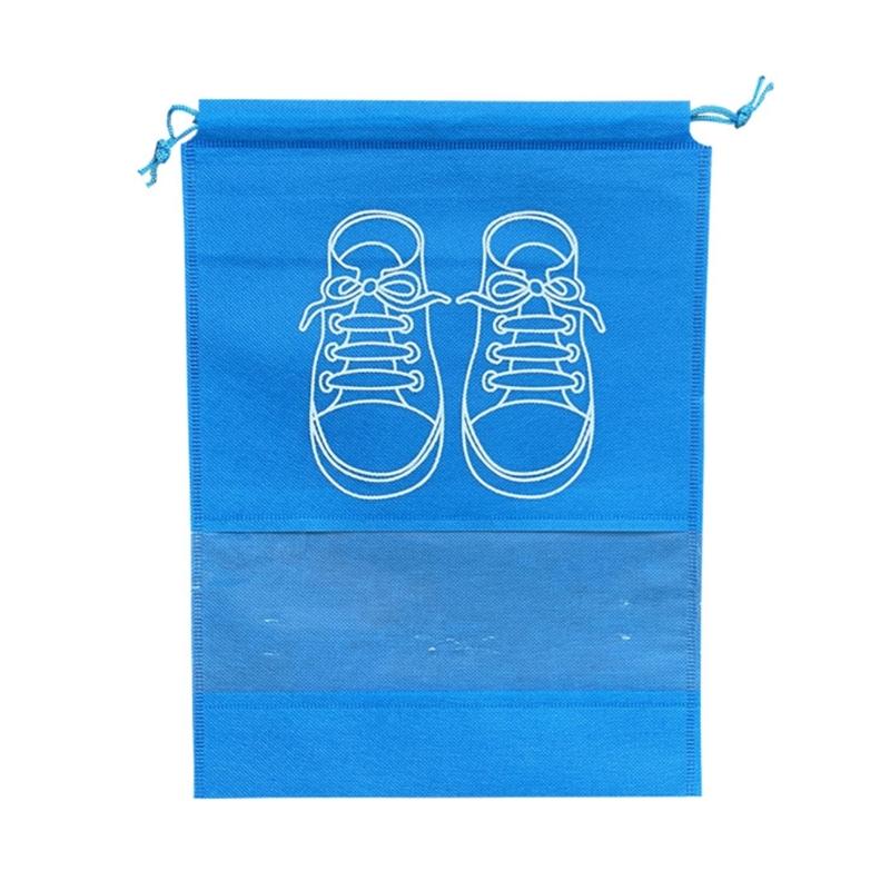 10Pcs/Set Shoe Dust Covers Non-Woven Dustproof Drawstring Clear Storage Bag Travel Pouch Bags Drying Shoes Protect Shoes