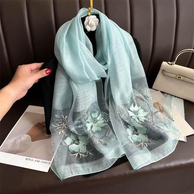 High-End Embroidered Silk Wool Scarf: Korean Style Versatile Winter Shawl & Neck Warmer for Women