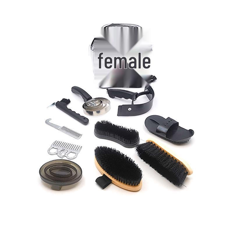 Stable Cleaning 10-Piece Horse Grooming Brush and Comb Set