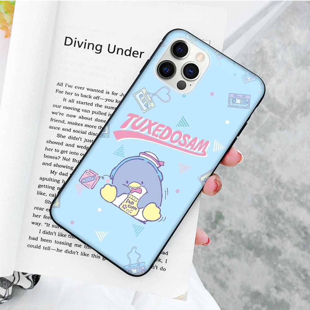 

JZ27 Tuxedosam Black Sofe Case for Samsung Note 20 Lite S24 Ultra S23 A03 A05 A06 A11 A71 A15 A16 A13 A24 A25 A33 A52 A53 A50 M55 M35 Plus Samsung A7 2018 пламенный