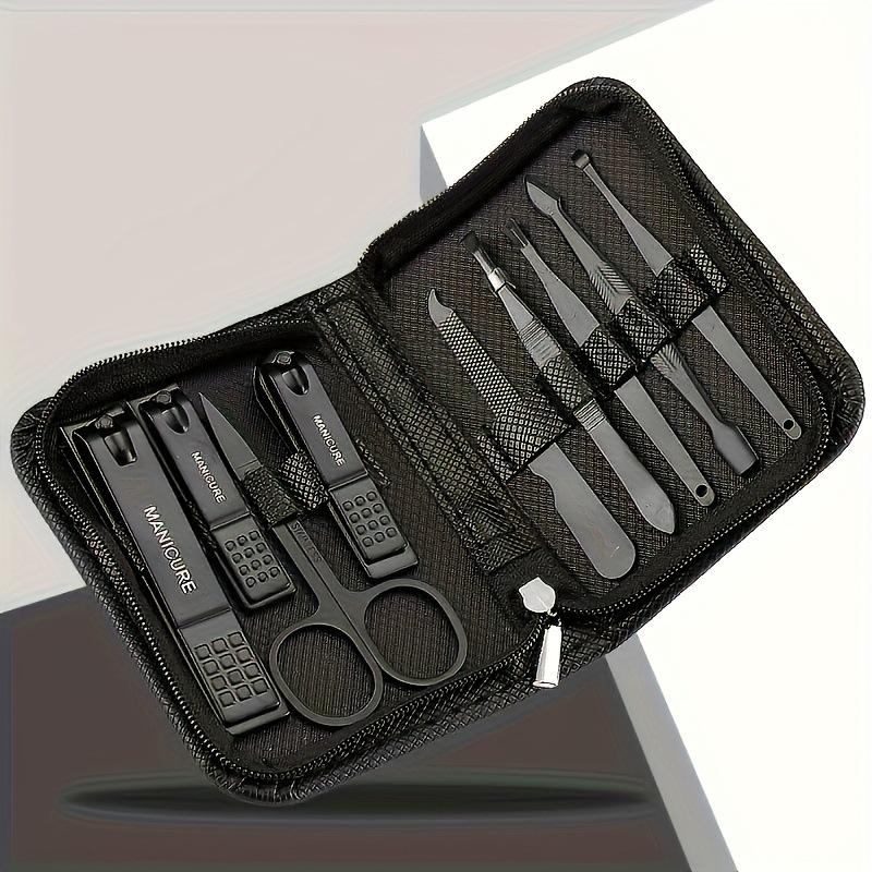 Nail Clipper Set 9 Piece, Stainless Steel Nail Cutters for Home Manicure Tools, Portable Grooming Kit with Nail File, Mini Nail Clippers