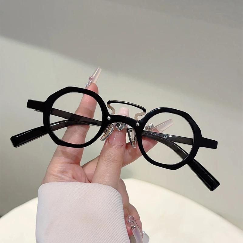 Vintage Round Glasses Men Fashion Punk Blue Light Blocking Optical Frames Women  New Trendy Brand Design Eyeglasses