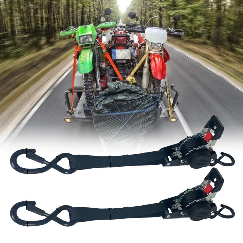 Multipurpose Polyester Cargo Strap Heavy Duty Retractable Fastening Strap For Motorcycle Camping Equipment Luggage