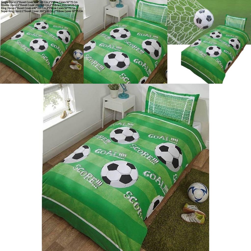 Soccer Bedding Set With Flannel Material For Modern Bedroom Decor
