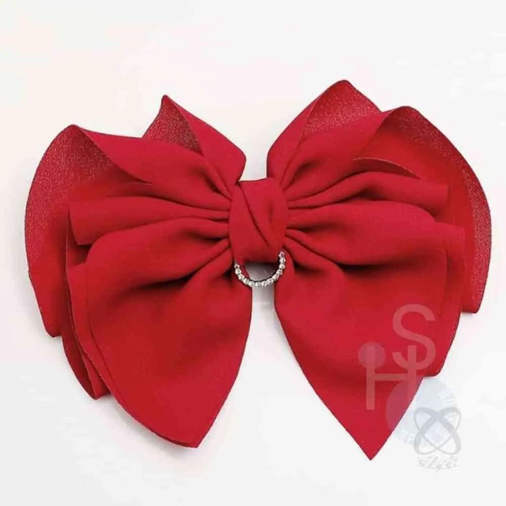Butterfly Cubic Automatic Hairpin Red Claw Clip Hair Tie Hair Accessory