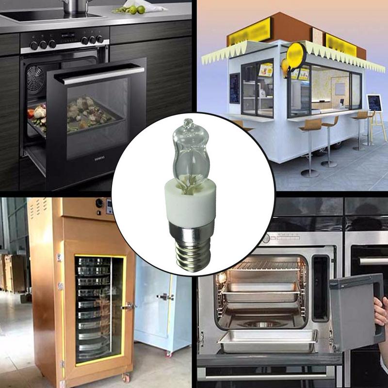 40W/50W E14 Oven Light Bulb 110V/220V Halogen Oven Lamp High Temperature 500℃ Resistant Safe Dryer Oven Light Bulb